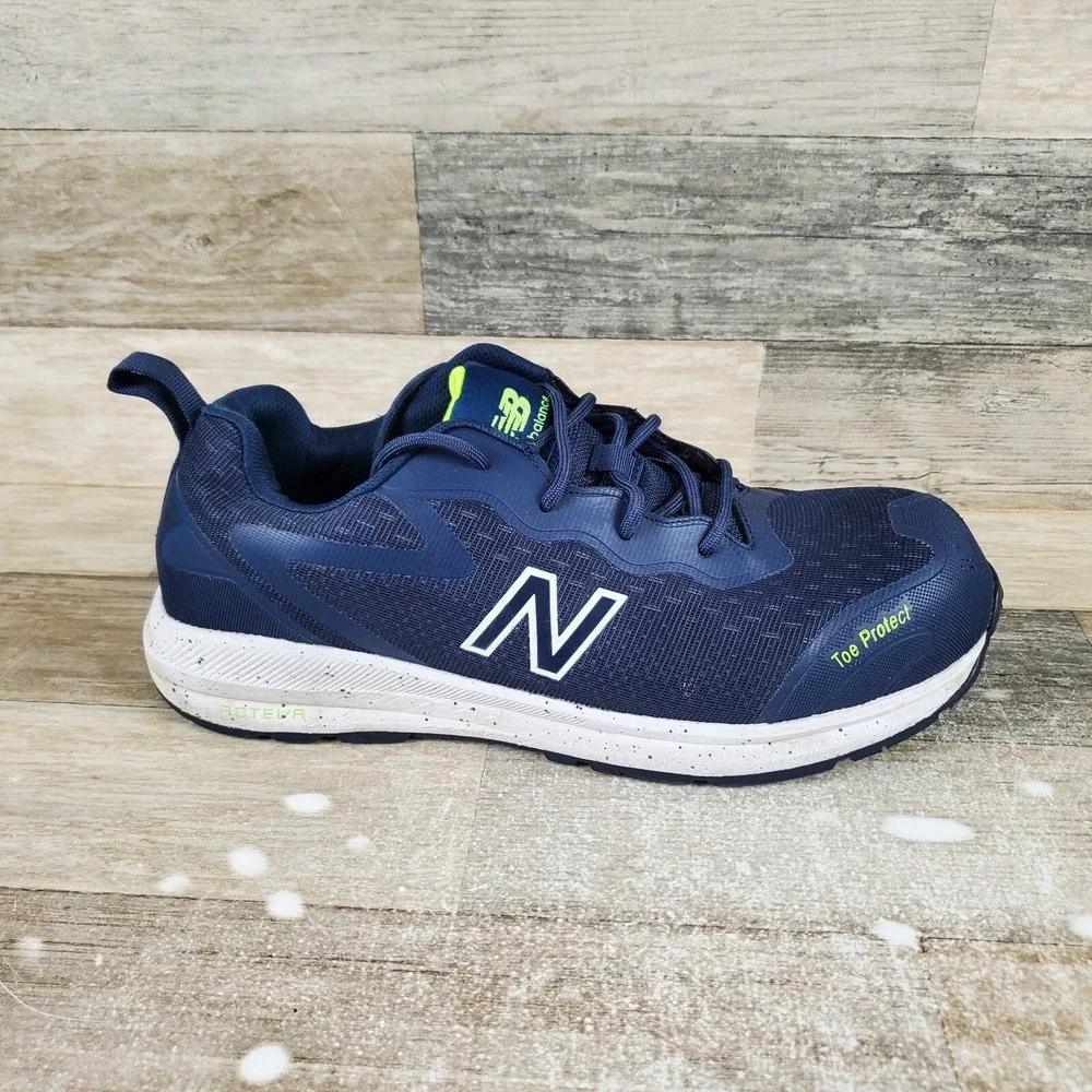 New Balance Logic Mens Work Shoe Sz 8.5 Navy Blue Composite Toe Safety Sneaker